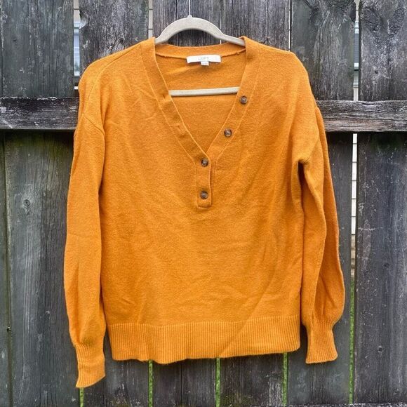 Loft Mustard Yellow Oversized Sweater | XS - Picture 2 of 5